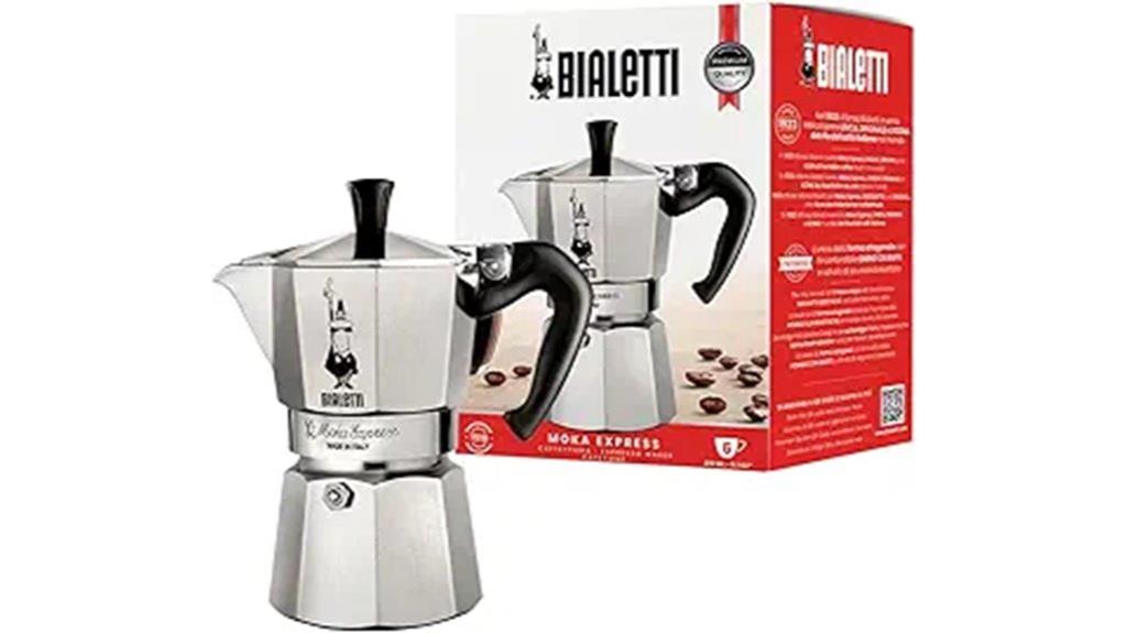 six cup silver moka