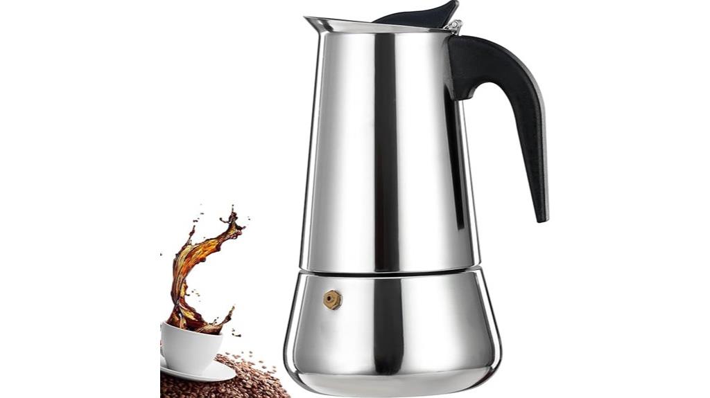 six cup stainless steel espresso
