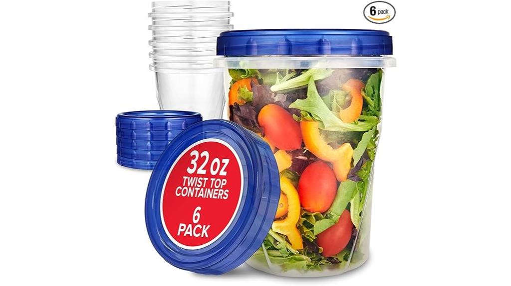 six pack 32oz plastic jars