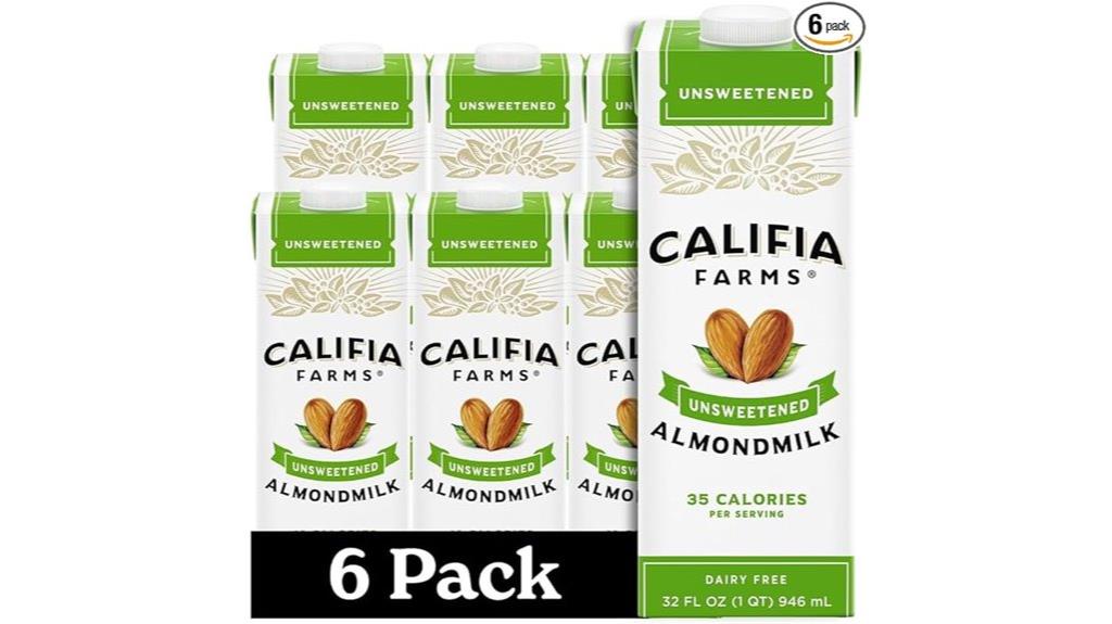 six pack unsweetened almond milk
