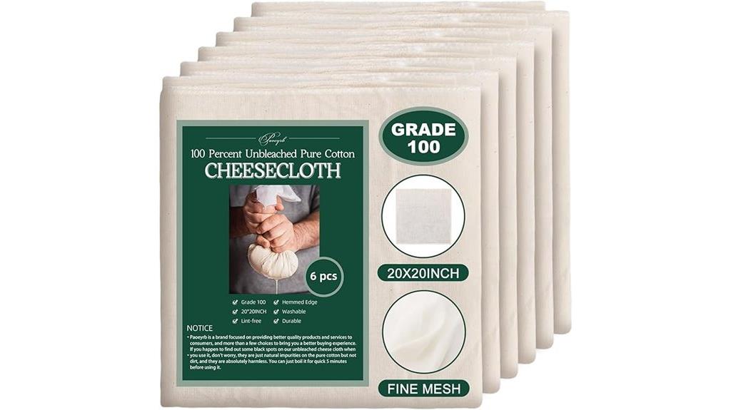 six piece cotton cheesecloth