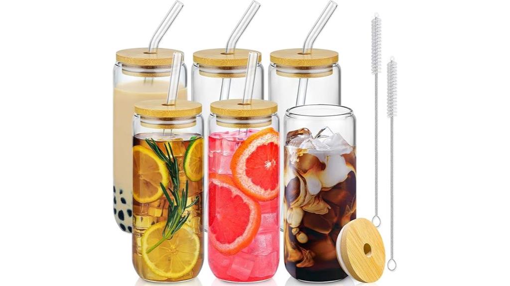 six piece glass drink set