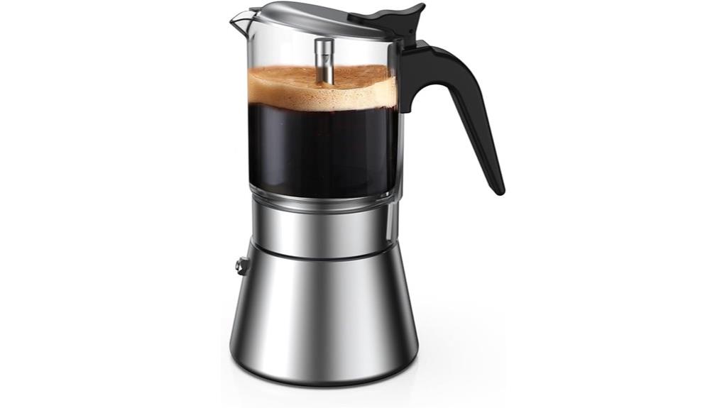small stainless steel espresso maker