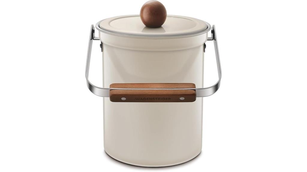 small wooden handled compost bin