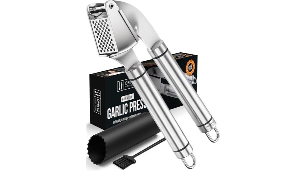 stainless steel garlic crusher