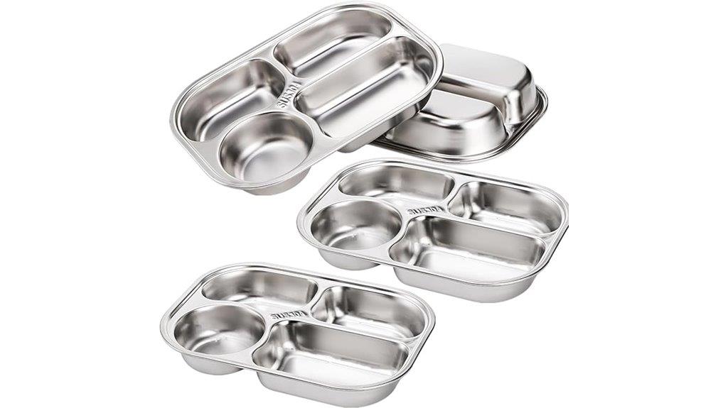 stainless steel meal plates