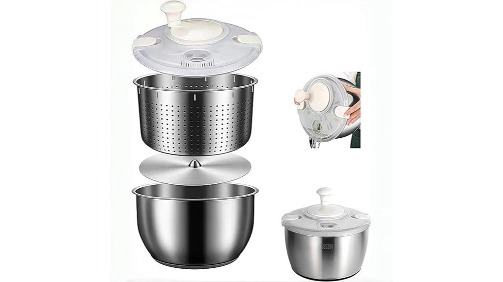 stainless steel salad spinner