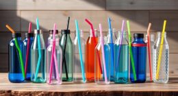 stylish glass bottles with straws