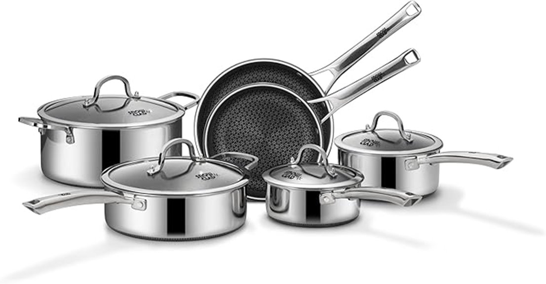 ten piece non stick cookware set