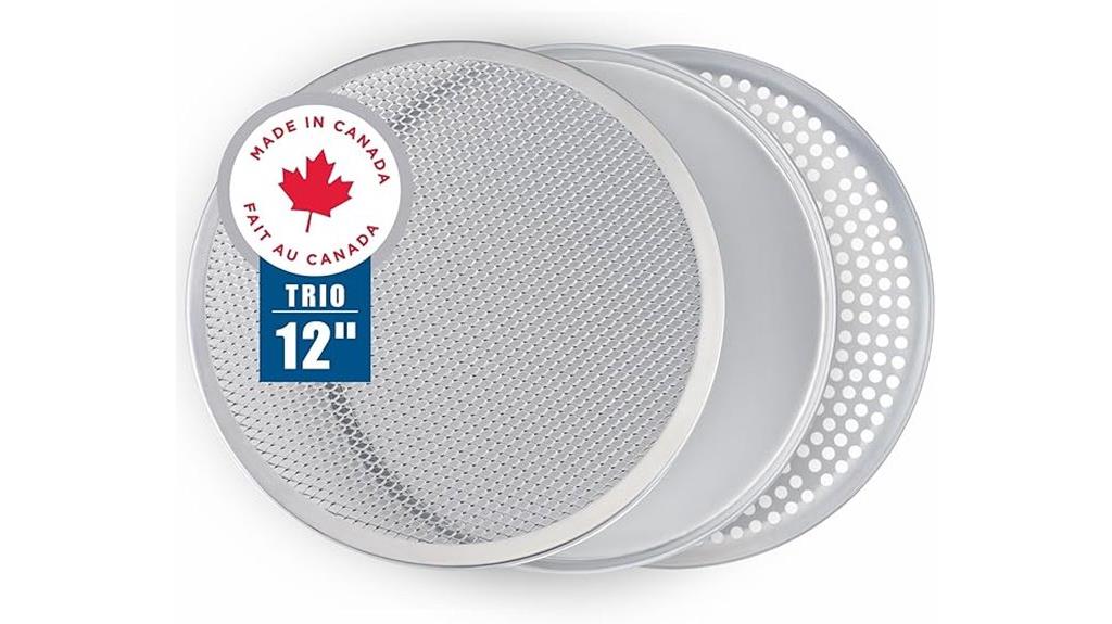 three 12 inch pizza pans