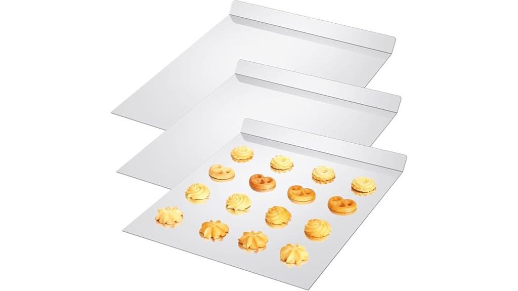 three large flat sheets
