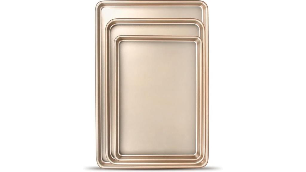 three nonstick baking sheets