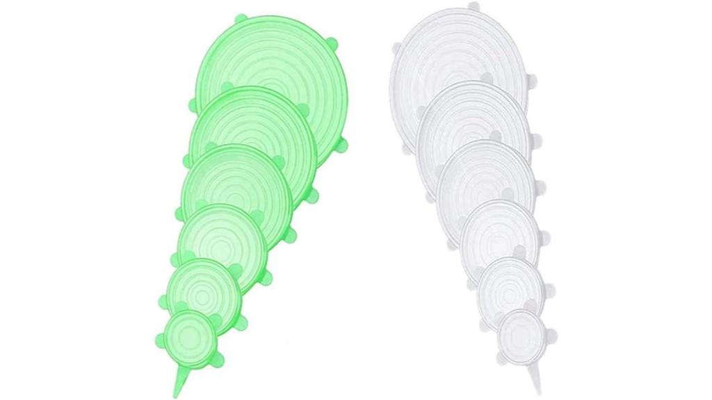 twelve silicone food lids