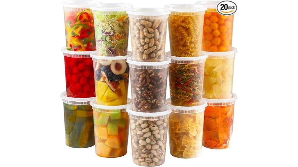 twenty sets 32 oz containers