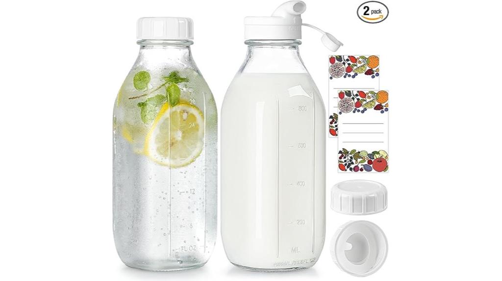 two 32 oz airtight bottles