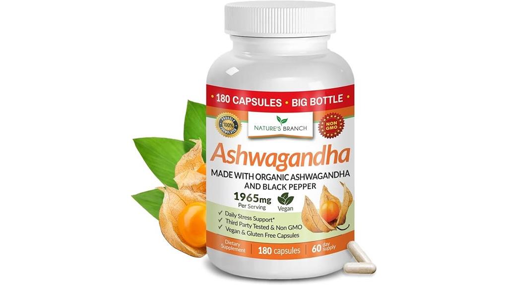 vegan ashwagandha capsules with black pepper