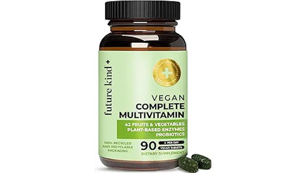 vegan multivitamins in recycled bottle