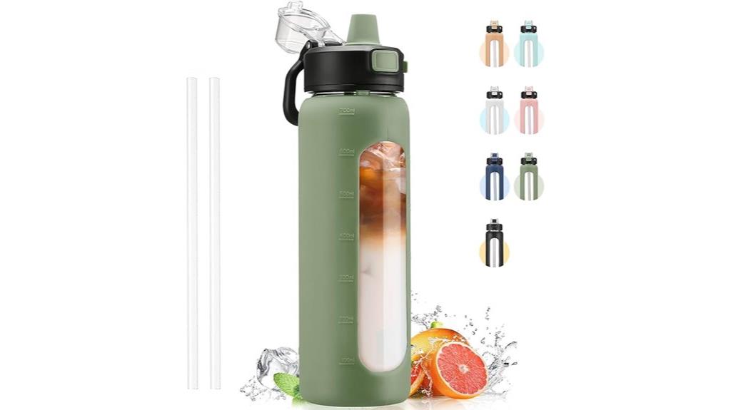 water bottle with straw