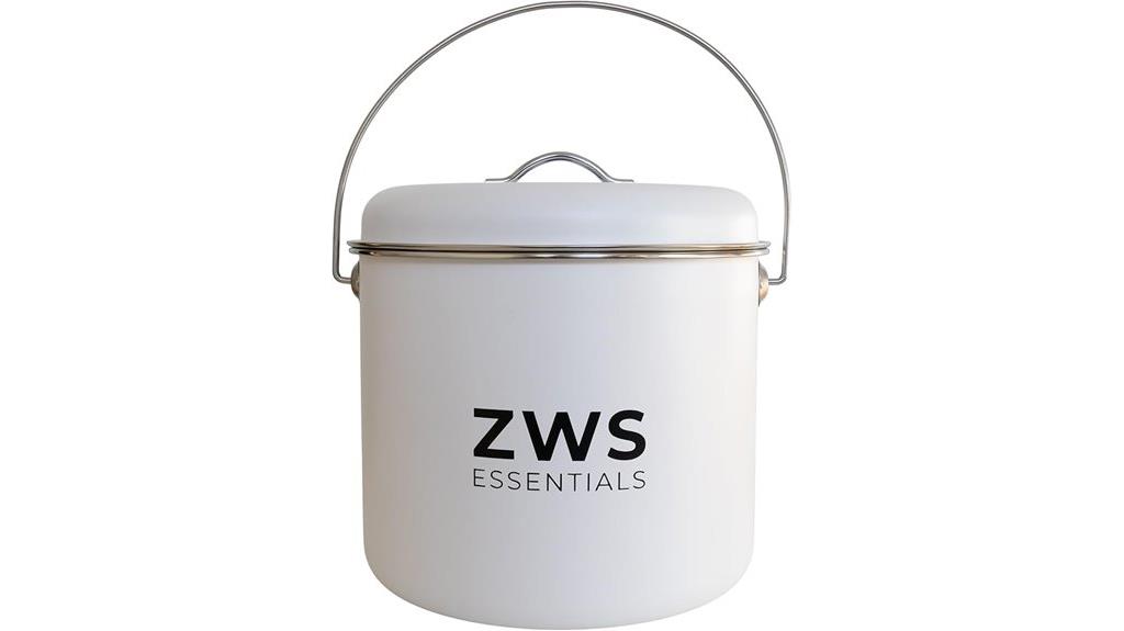 white stainless steel compost bin