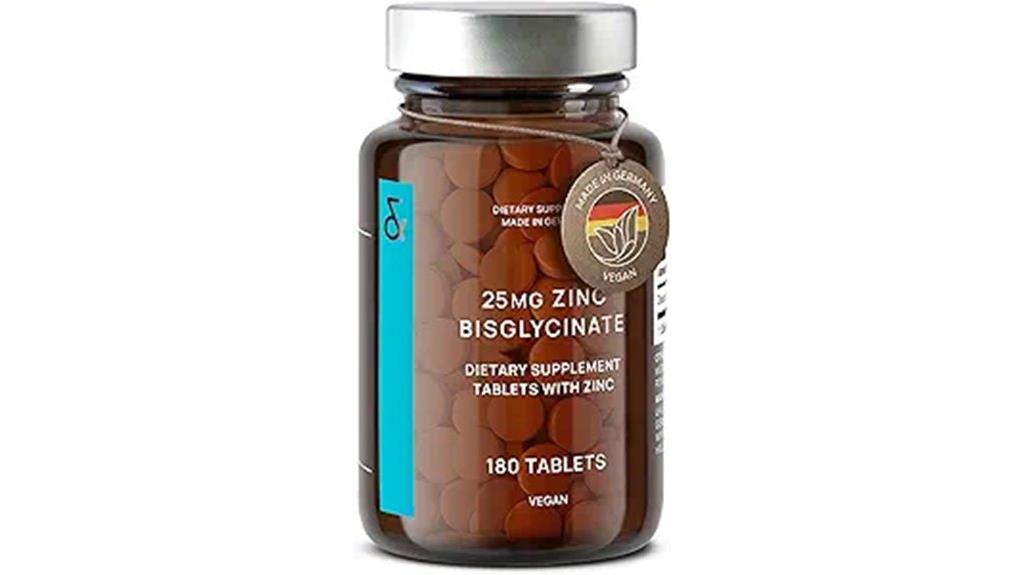 zinc bisglycinate supplement tablets