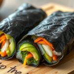 Nori Hand Rolls With Avocado and Crunchy Veg avocado crunchy nori rolls