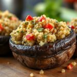 baked portobello quinoa filling