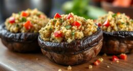 baked portobello quinoa filling
