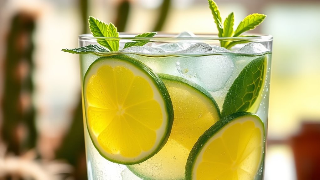 cactus lime mint drink