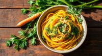 carrot top pesto pasta