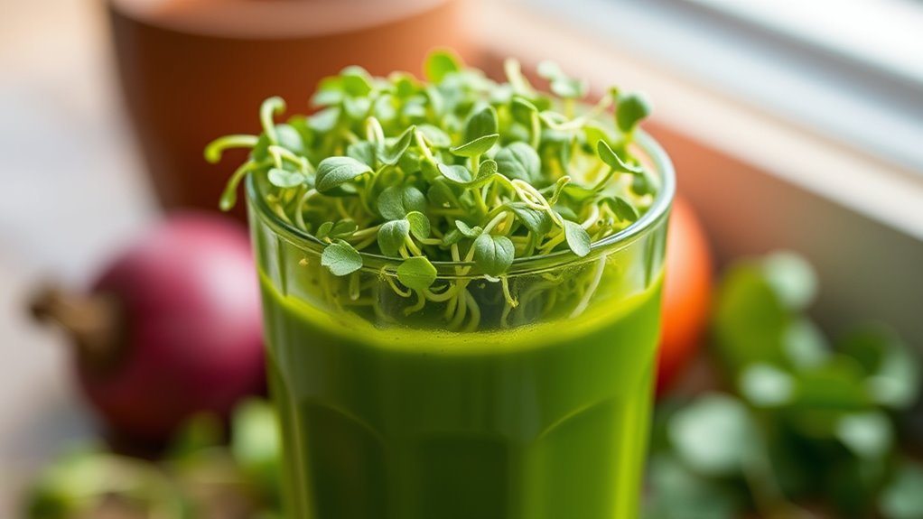 healthy microgreen green juice