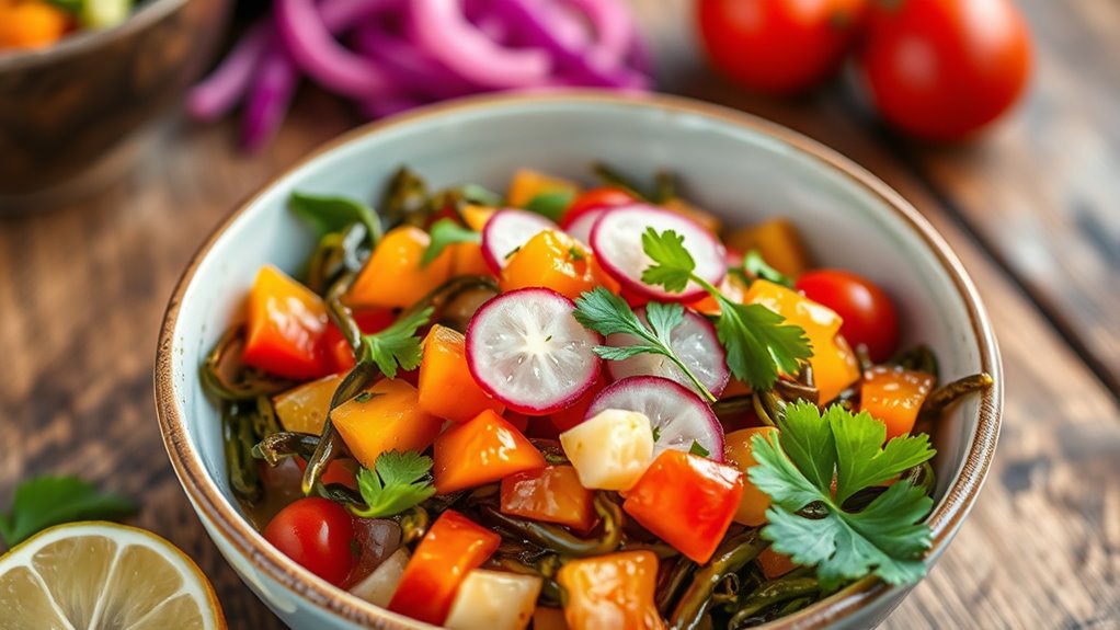 plant based ceviche with sea vegetables
