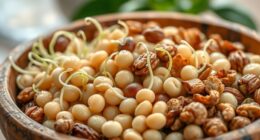 sprouted beans and nuts
