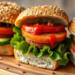 vegan sliders with spicy sauce