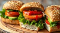 vegan sliders with spicy sauce