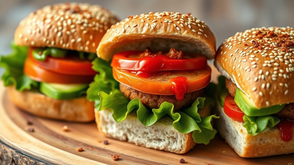 vegan sliders with spicy sauce