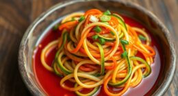 vegetable noodles with spicy sauce