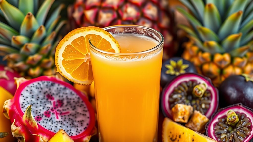vibrant layered tropical beverages