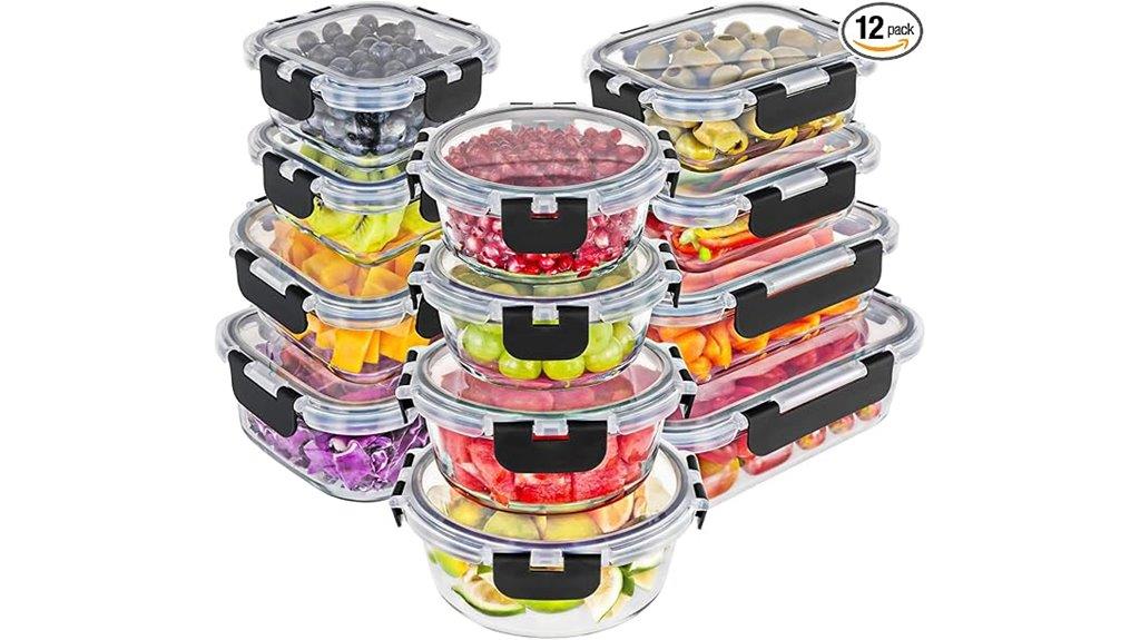 24 piece glass storage set
