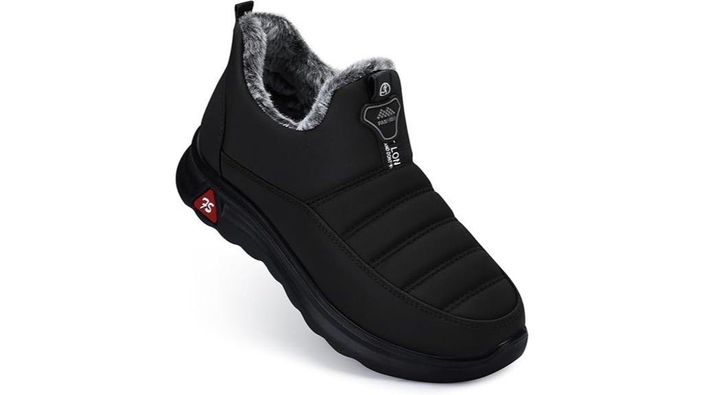 fur lined slip on snow boots