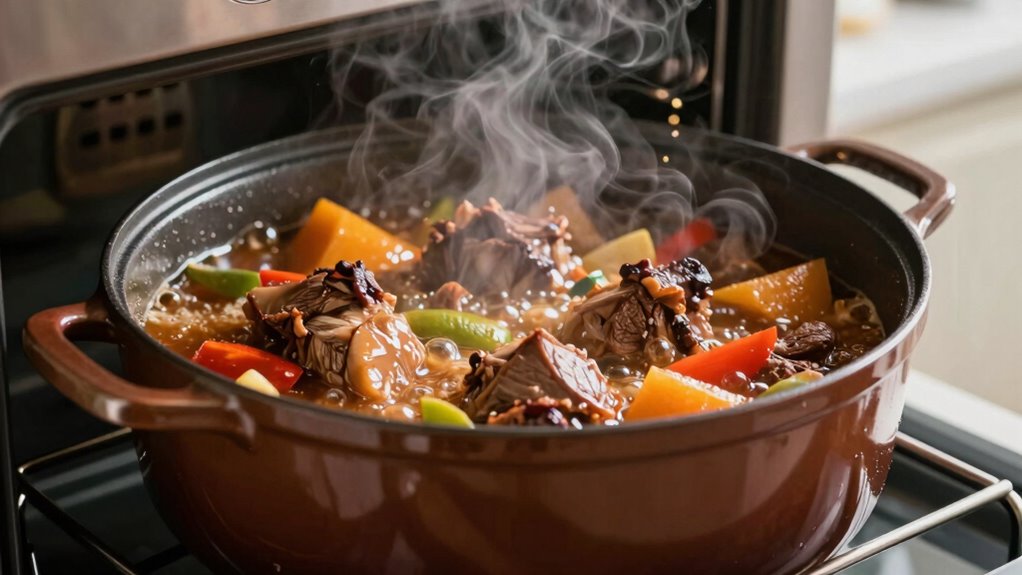 add liquid gentle heat