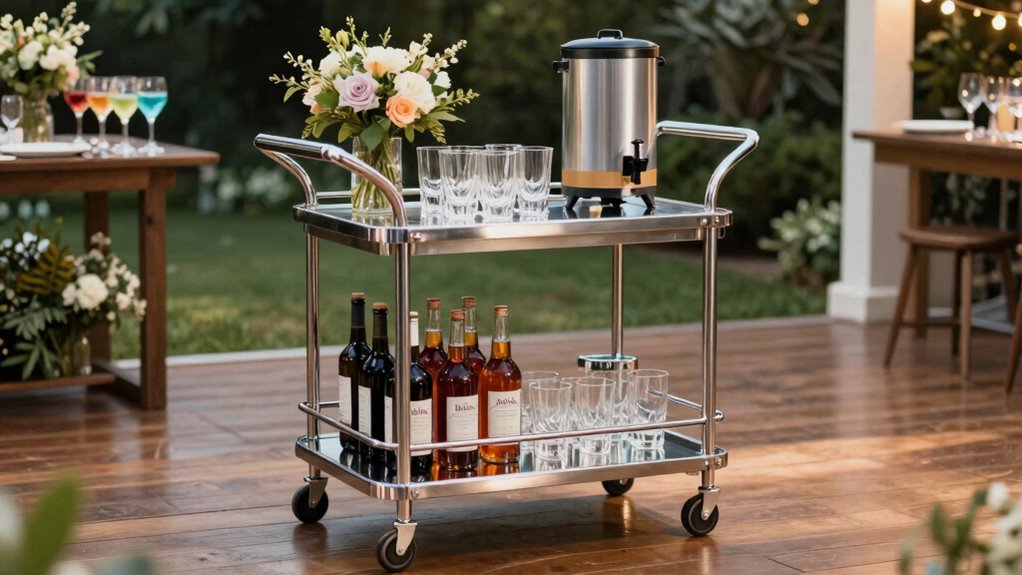 event ready stainless steel cart