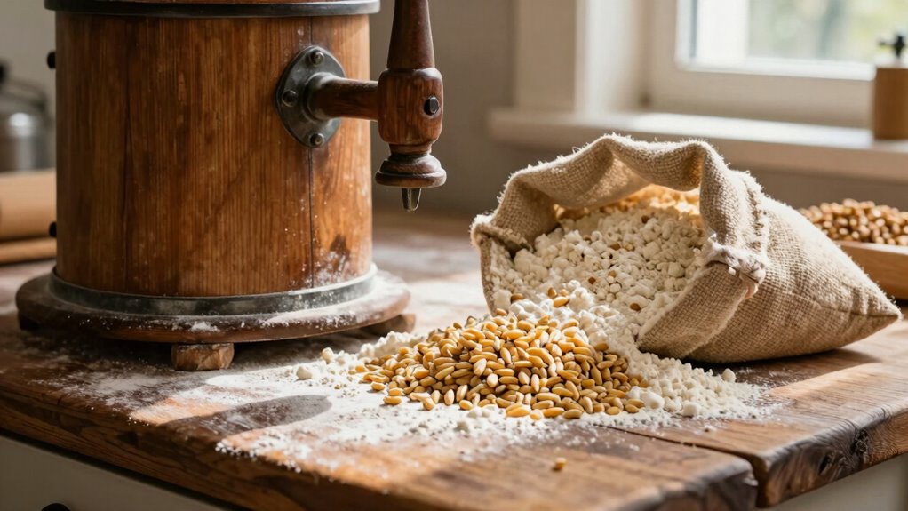 mill grains carefully at home