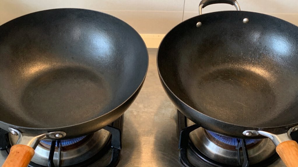 wok shape affects stability