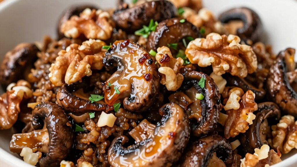 flavorful textured mushroom walnuts