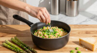 Rachel Roddy’s recipe for orzo with peas, broad beans, asparagus, parmesan and lemon | A kitchen in Rome