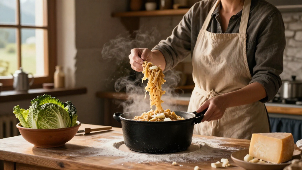 Pizzoccheri Della Valtellina: Buckwheat Ribbons, Cabbage, And Cheese